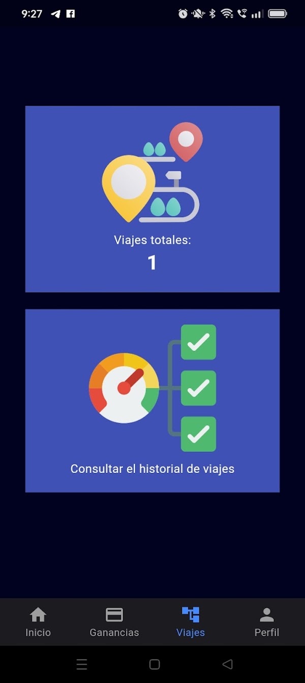 Pantalla de la app Conductor